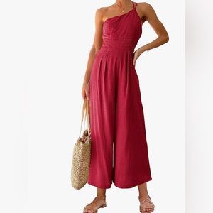 New one shoulder double strap jumpsuit.